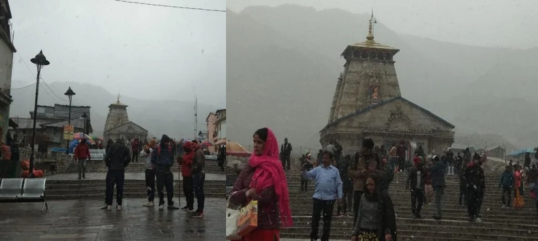 snowfall in kedarnath dham