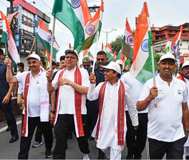 cm dhami in tiranga yatra