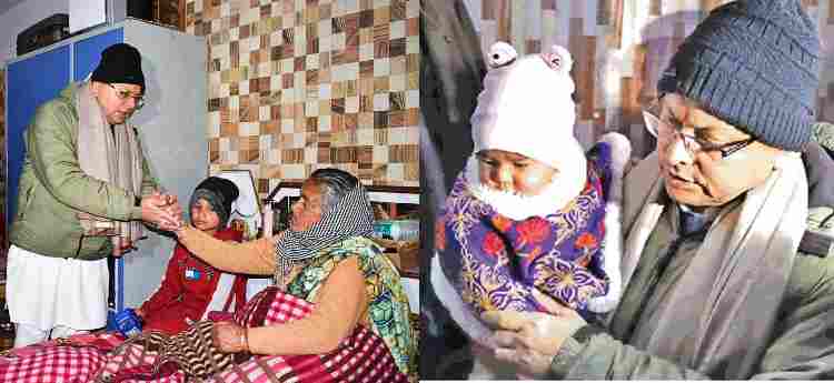 cm dhami in joshimath with public