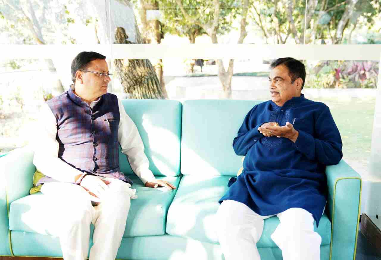 NITIN GADKARI WITH CM DHAMI