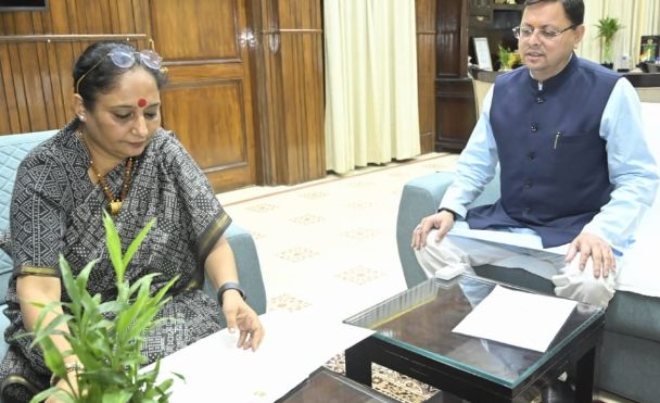 ritu khanduri and cm dhami