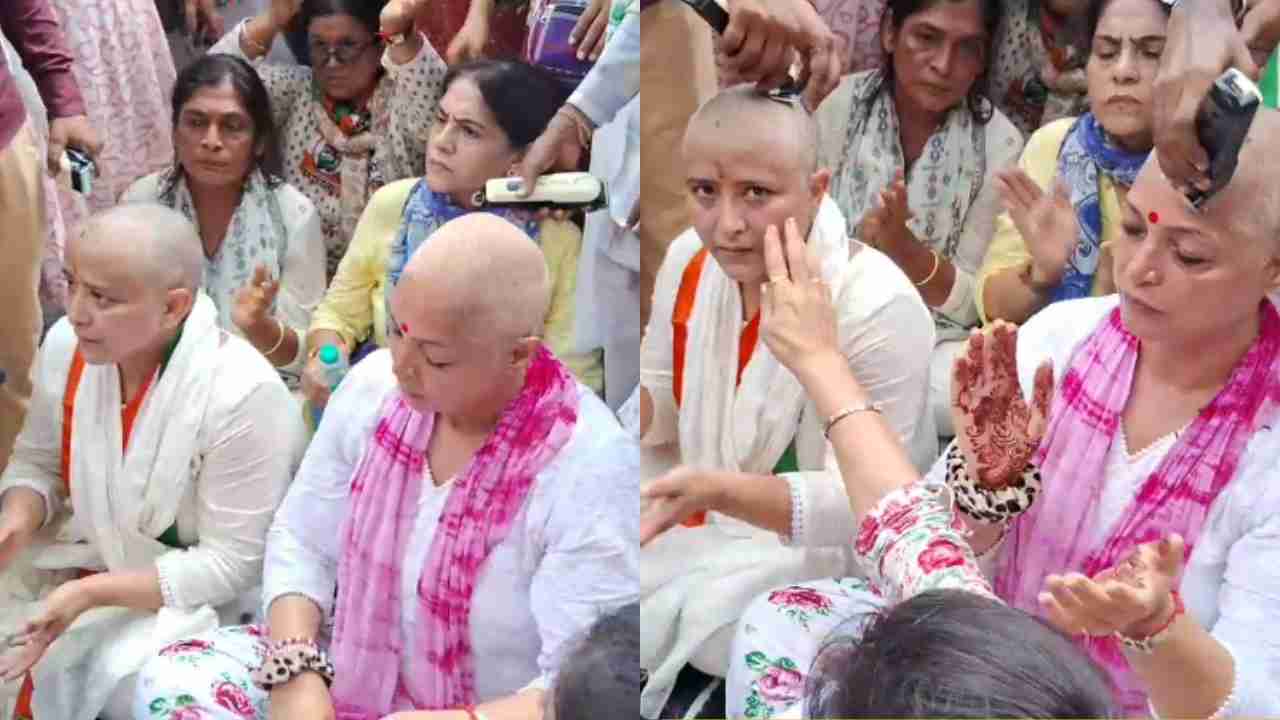 अंकिता को न्याय दिलाने के लिए कांग्रेस की महिला नेताओं ने कराया मुंडन