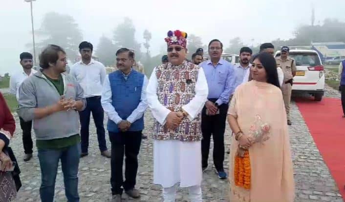 SATPAL MAHARAJ पर्यटन मंत्री ने किया जॉर्ज एवरेस्ट में हेलीपैड का उद्द्घाटन