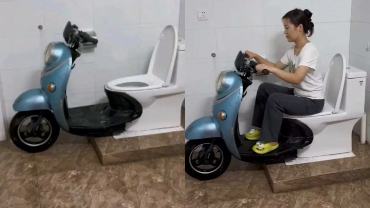 Amazing: Have you seen a scooter toilet, one has to race to flush it?