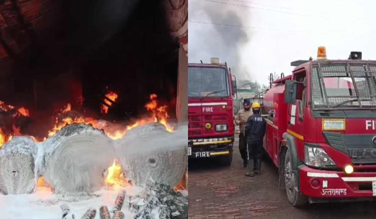 पॉलीथिन फैक्ट्री में लगी भीषण आग, लाखों का हुआ नुकसान