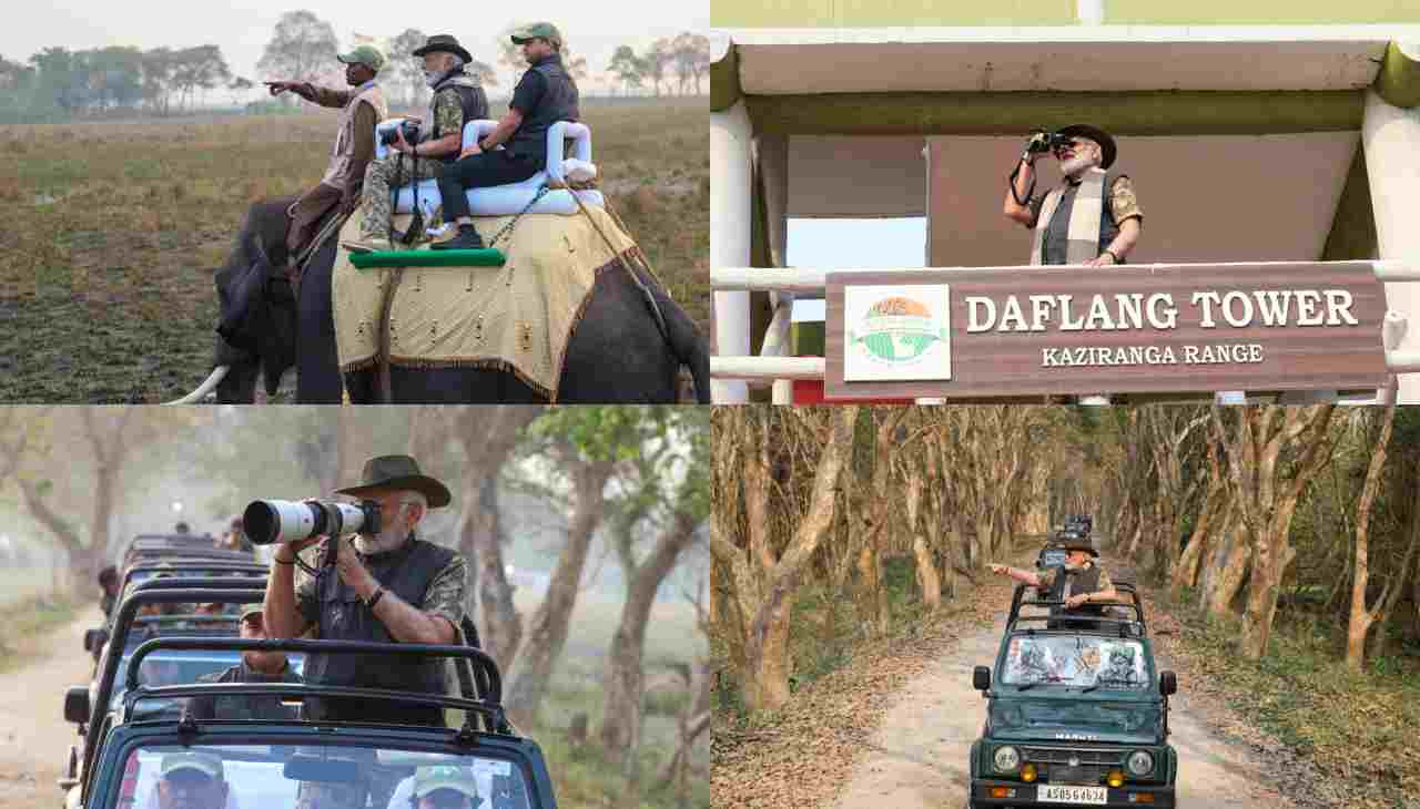 Photos of PM Modi in Kaziranga