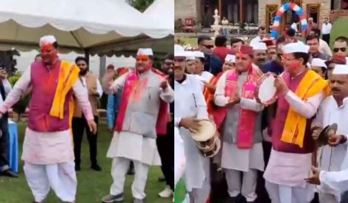 मुख्यमंत्री आवास में सीएम धामी ने मनाई होली, सभी को दी होली की शुभकामनाएं