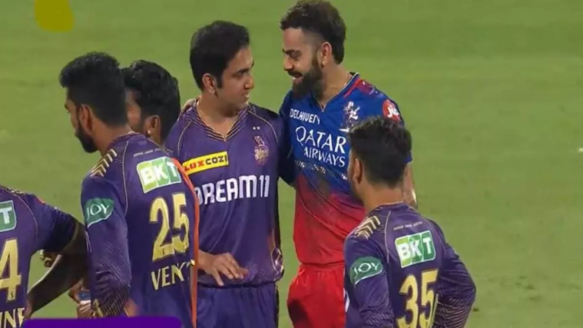 kohli_gambhir during RCBvsKKR MATCH