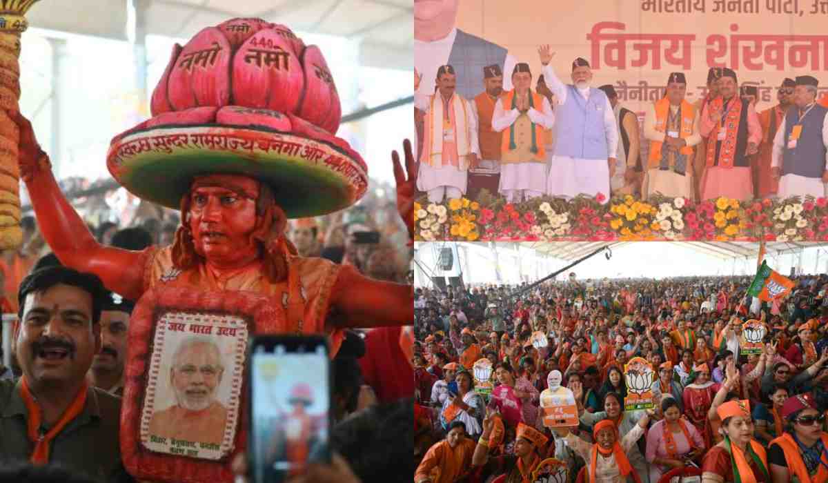पीएम मोदी को सुनने के लिए रुद्रपुर सभास्थल में उमड़ा सैलाब