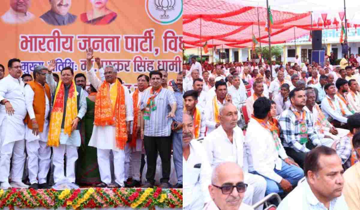 झबरेड़ा में सीएम धामी ने की जनसभा
