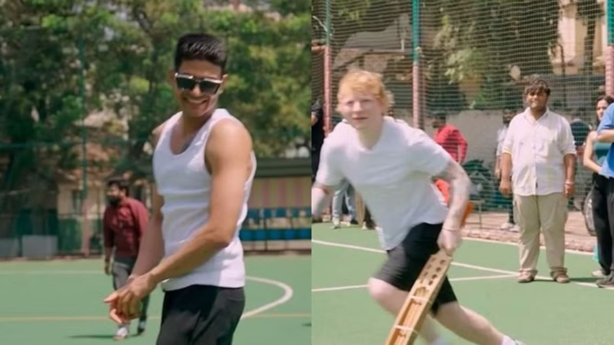 Ed Sheeran-Shubhman Gill PLAYING CRICKET