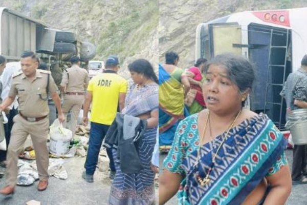 देवप्रयाग में सड़क हादसा, यात्रियों से भरी बस अनियंत्रित होकर पलटी, छह श्रद्धालु घायल