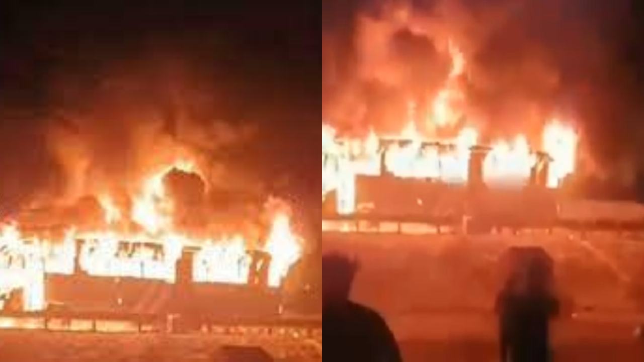 Haryana, fire broke out in a moving bus, 8 people burnt alive