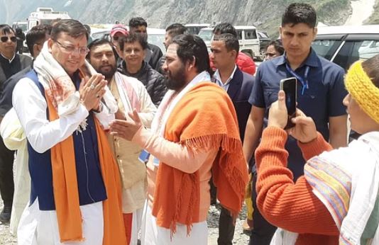 CM DHAMI AT BADRINATH