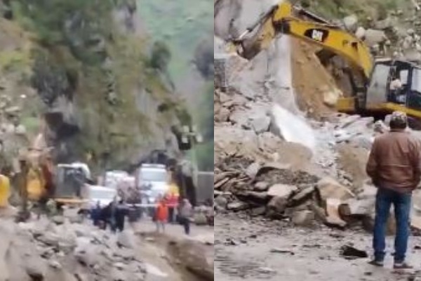 बदरीनाथ हाईवे पर घुडसिल के पास आया भूस्खलन, यातायात ठप