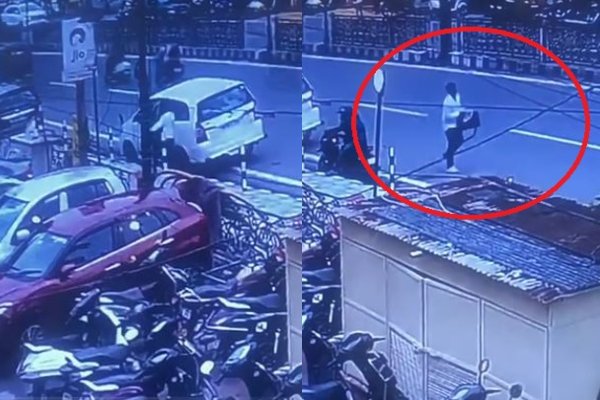 अपर नगर आयुक्त की गाड़ी से चोरी हुआ पैसों से भरा बैग, CCTV में कैद हुई घटना