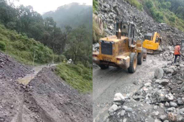 गंगोत्री हाईवे भीषण लैंडस्लाइड, यातायात ठप, मार्ग खोलने में जुटी की BRO टीम