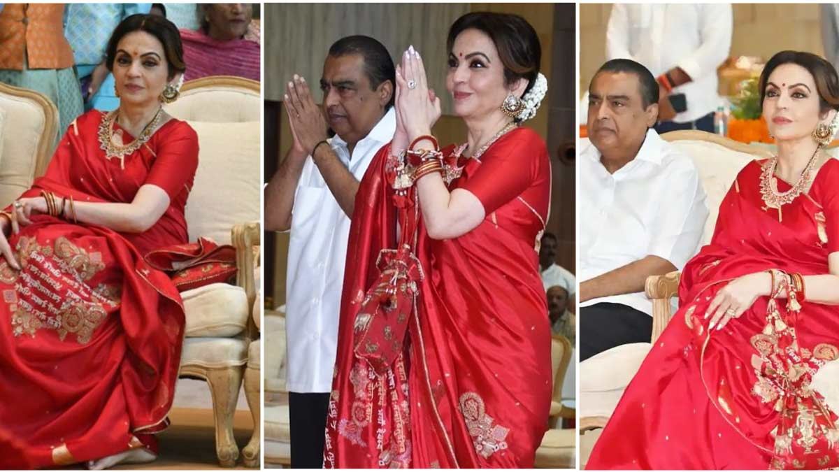 nita-ambani-wearing-red-banarasi-saree