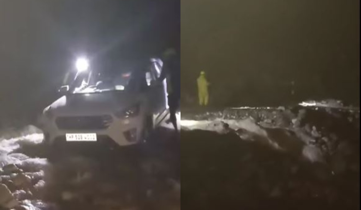 बदरीनाथ से पांडुकेश्वर की ओर जा रहे थे कार सवार युवक, उफनते नाले में फंसे