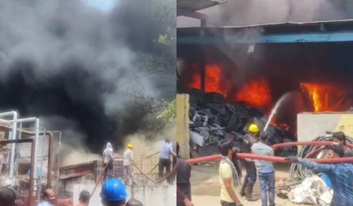 रुड़की के एटेरो कंपनी के गोदाम में लगी भीषण आग, मौके पर पहुंचे दमकल कर्मी