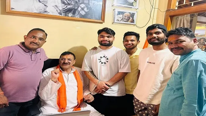 Cricketer Rinku Singh in kainchi dham neem karoli baba