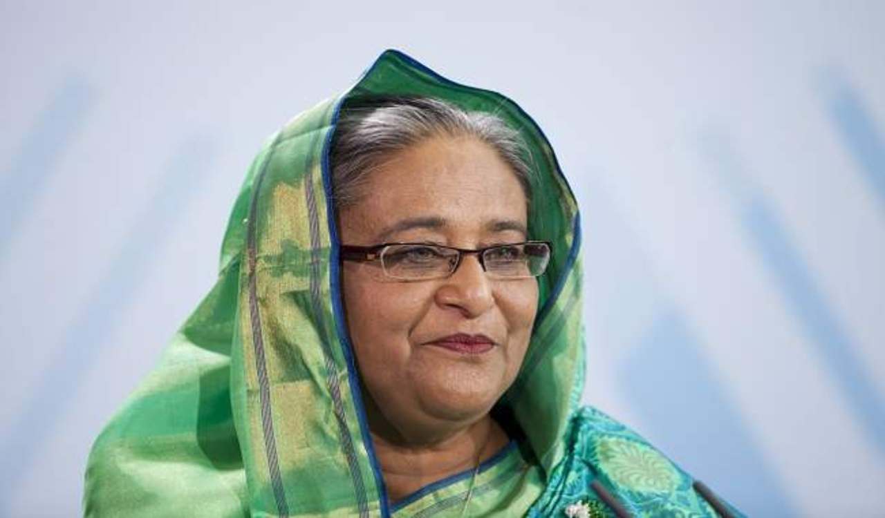 Where is Haseena Sheikh staying after resigning from the post of PM?