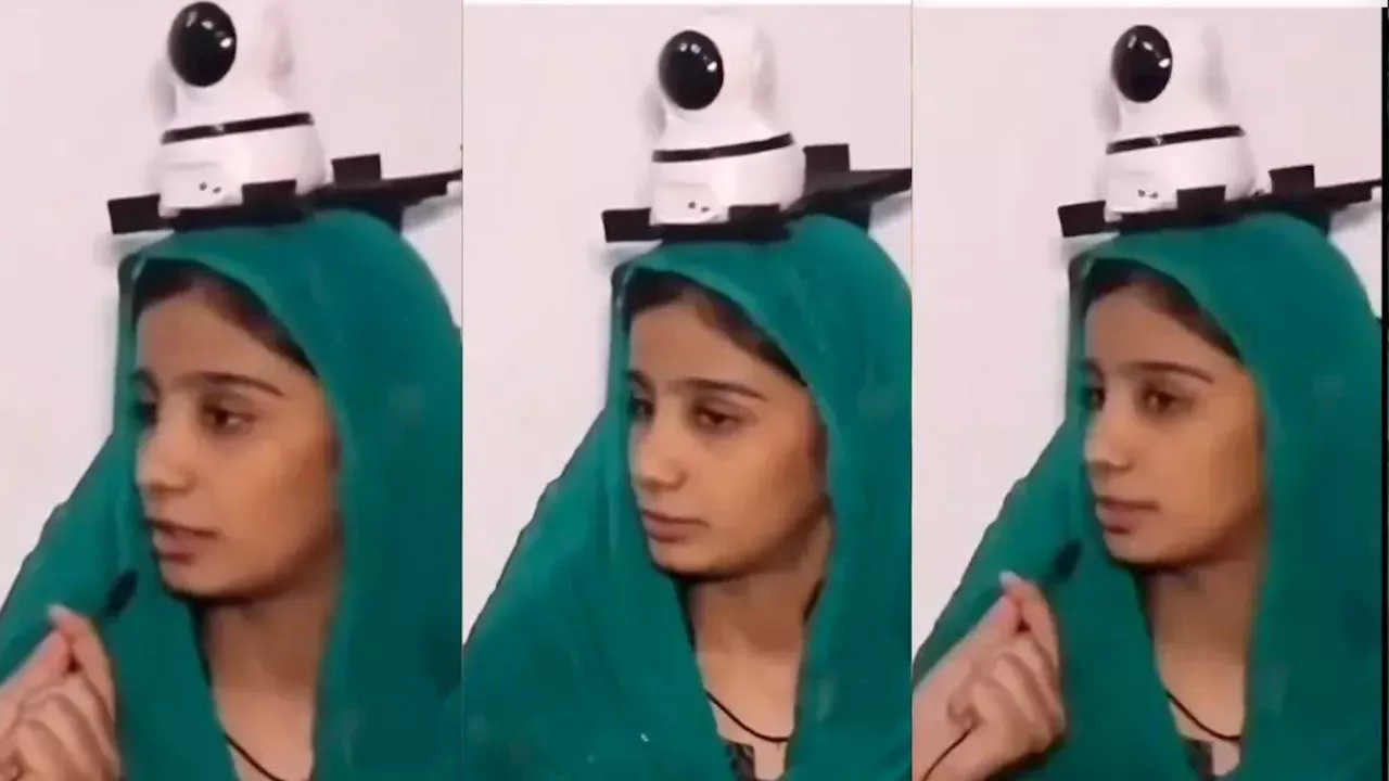 father-put-cctv-on-her-daughter's-head-video viral