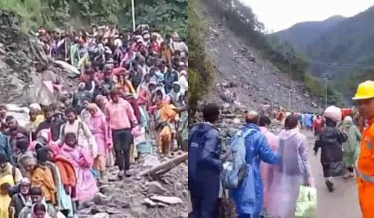 बारिश रुकने के बाद सोनप्रयाग से केदारनाथ धाम के लिए रवाना किए पैदल यात्री,