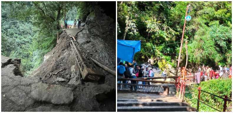 केदारनाथ में पैदल मार्ग क्षतिग्रस्त