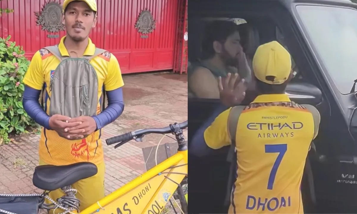 MS DHONI JABRA FAN VIDEO VIRAL RODE 1150-kilometers-by-bicycle-to-meet-dhoni