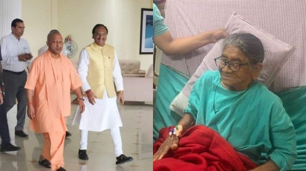 सीएम योगी ने जाना मां का हाल (1)