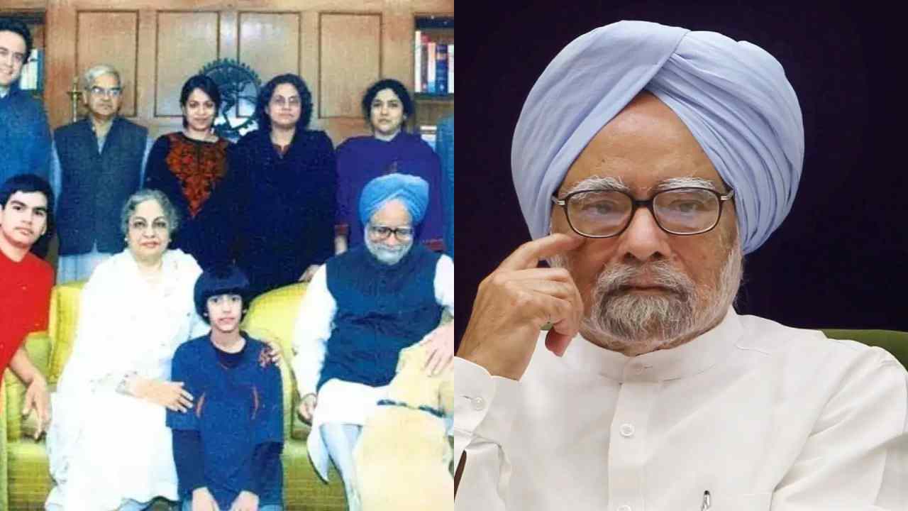 How many people are there in Manmohan Singh's family? Daughters also have big names