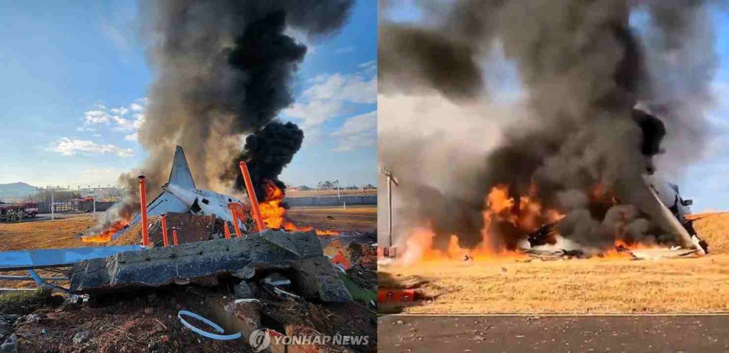 Major accident in South Korea, plane burst into flames on the runway, 120 passengers died