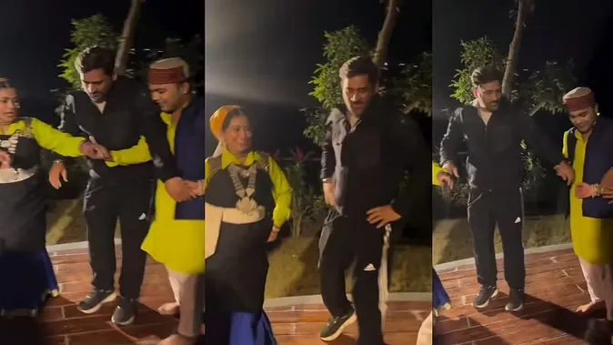 rishikesh-ms-dhoni-dancing-on-gadhwali-songs VIDEO VIRAL