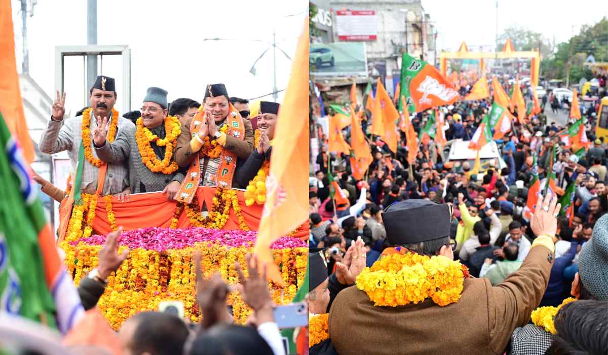 हल्द्वानी में सीएम धामी का रोड शो, उमड़ी समर्थकों की भीड़, देखें तस्वीरें