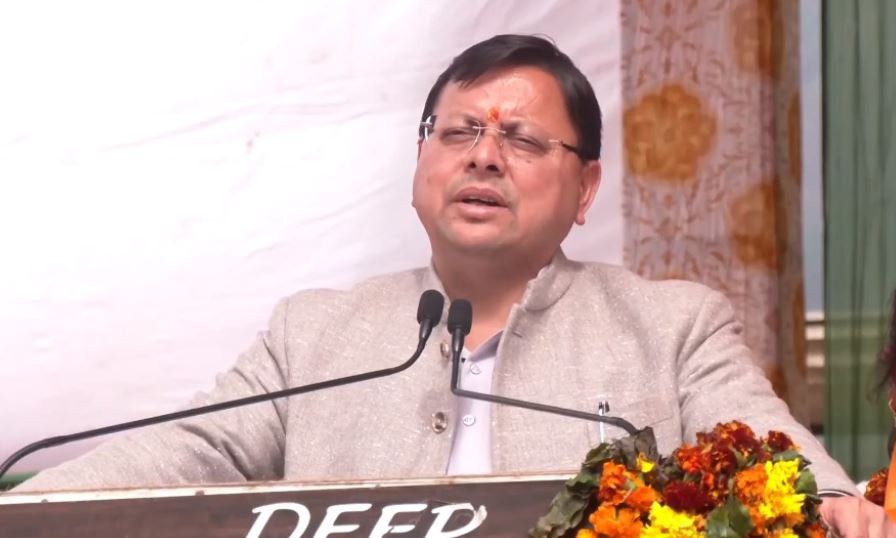 BJP प्रत्याशियों के लिए वोट मांगने श्रीनगर पहुंचे सीएम धामी