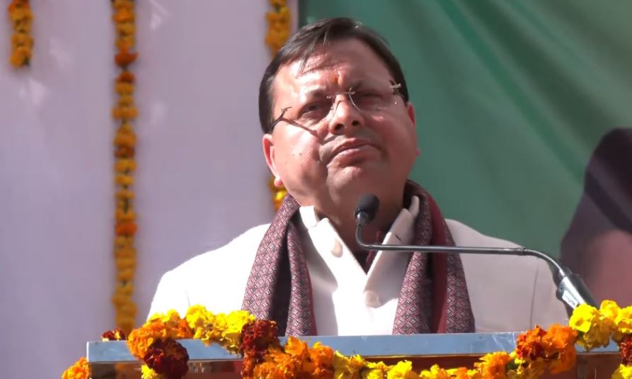 कांग्रेस में सीएम धामी की जनसभा, कांग्रेस पर जमकर साधा निशाना
