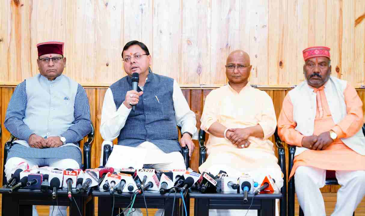 cm dhami press confrence