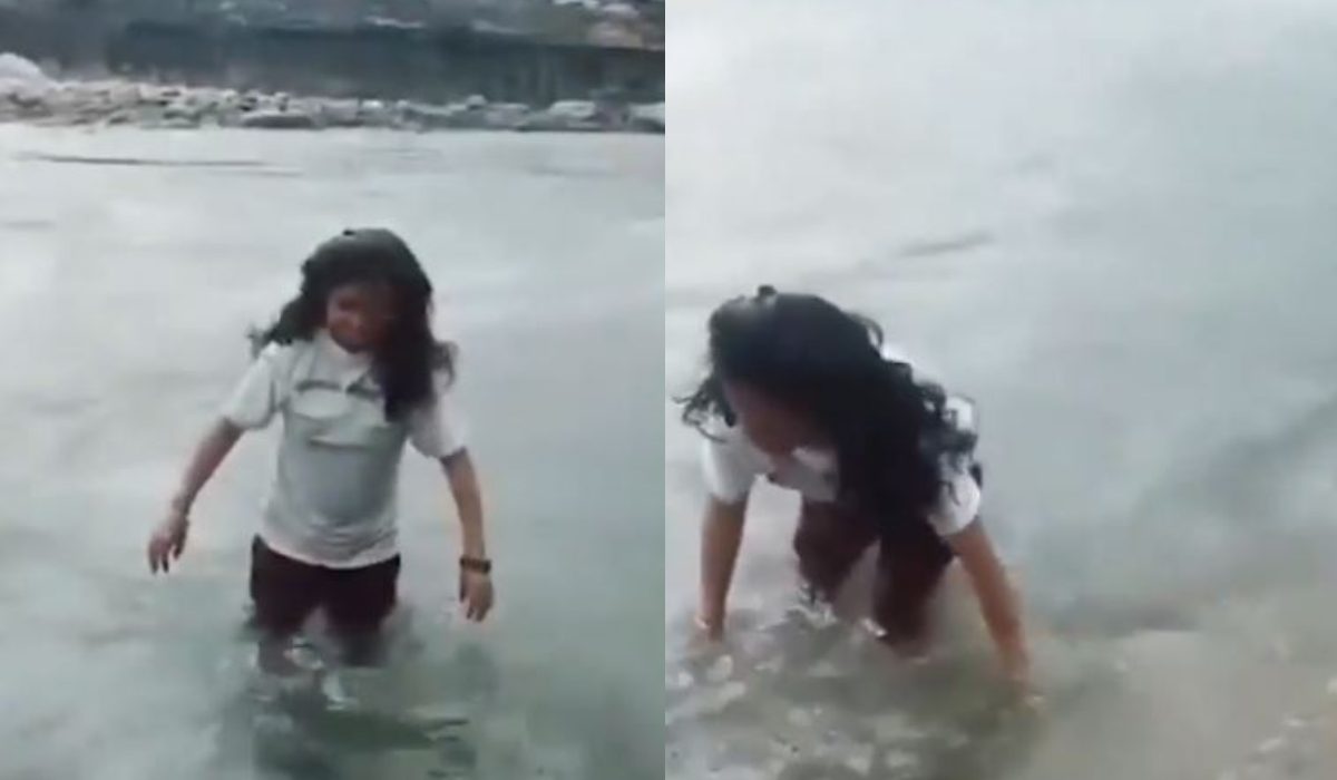 रील बनाना पड़ा भारी : बेटी कर रही थी शूट, पांव फिसलने से नदी के बहाव में बही महिला, वीडियो देखें