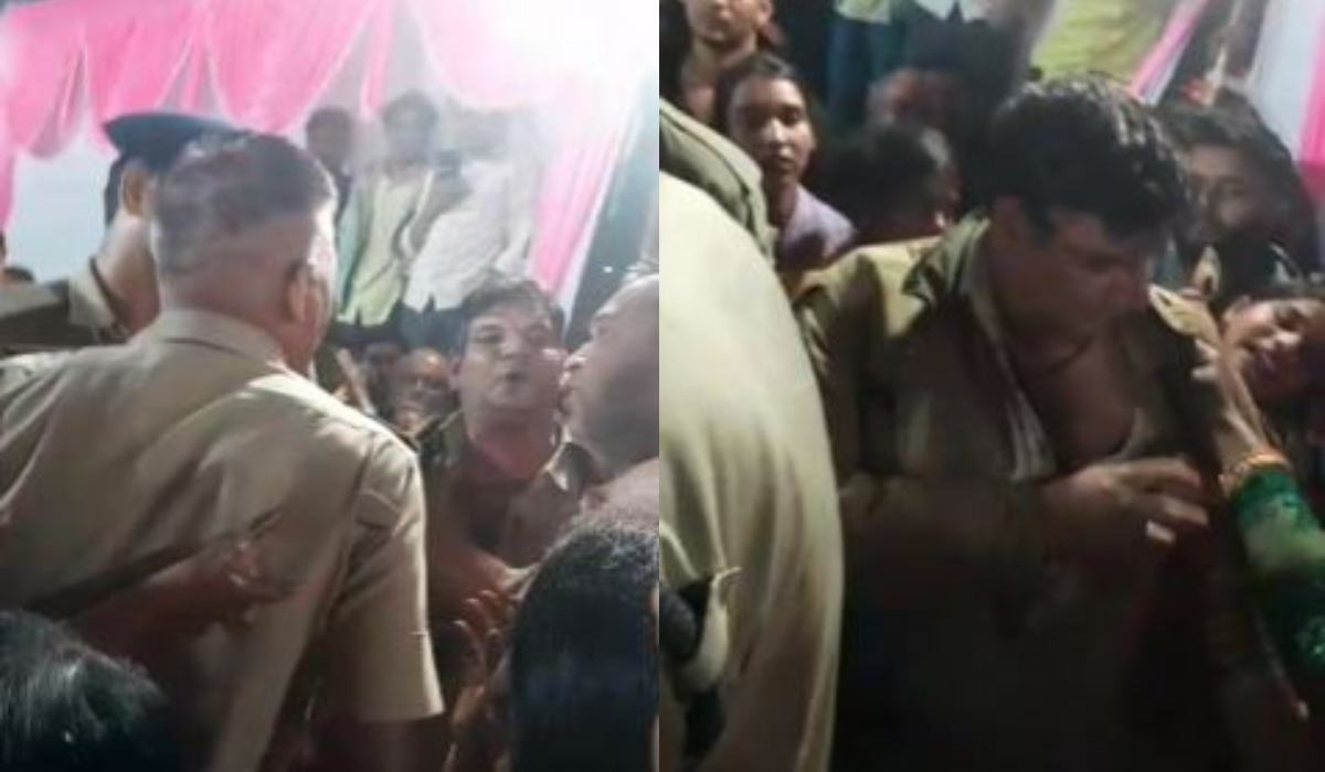 देर रात DJ बंद कराने पहुंचे पुलिसकर्मी, लोगों ने वर्दी फाड़ कर दी पिटाई, देखें वीडियो