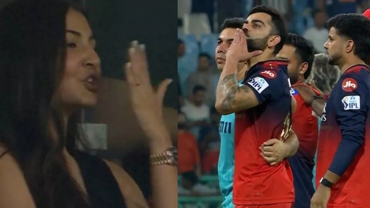 ipl-2025 virat-anushka-flying-kiss-viral-moment rcb vs lsg 2025