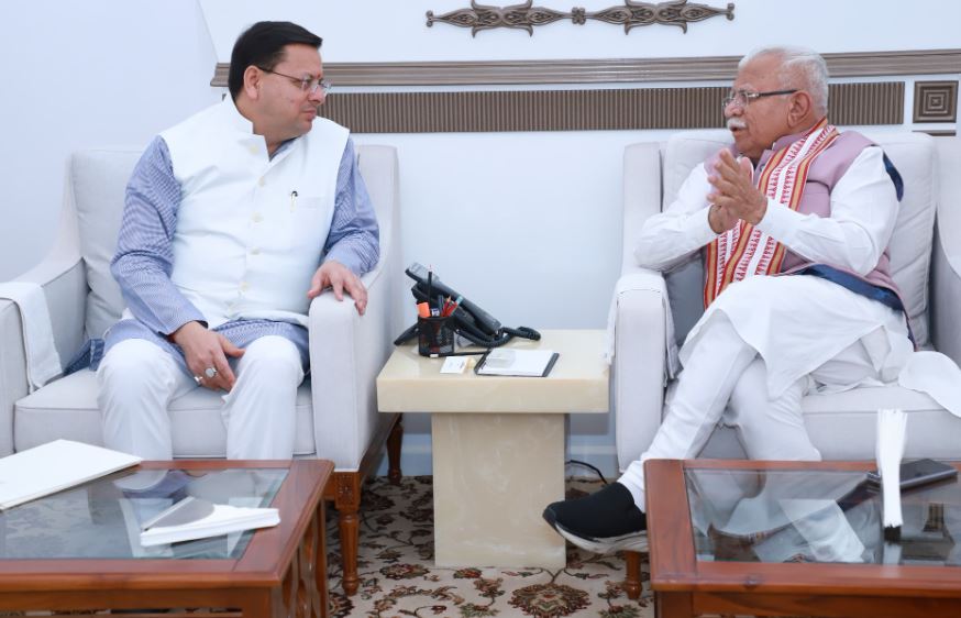 CM Dhami meet manohar lal khattar