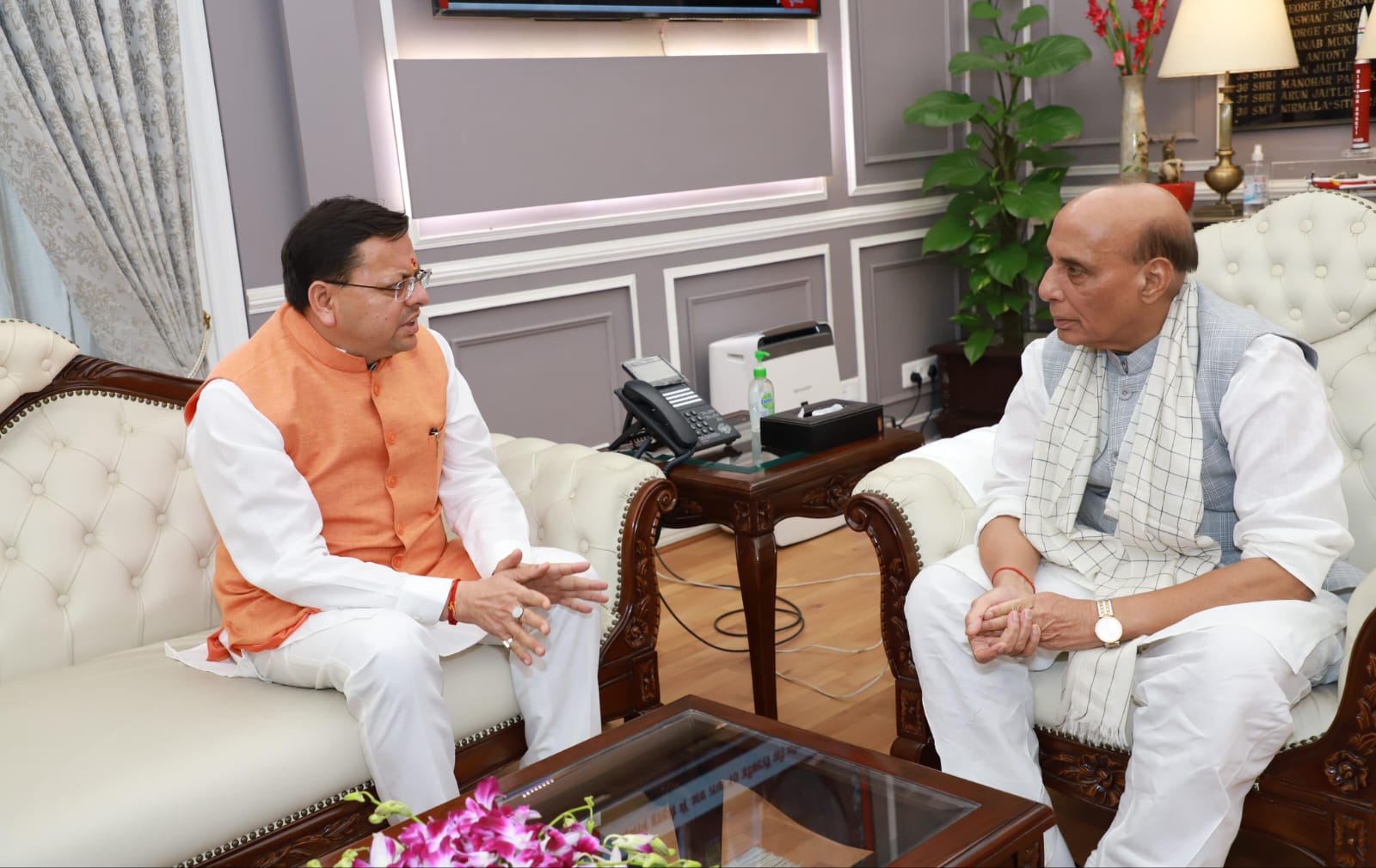 CM dhami meet defence minister rajnath singh