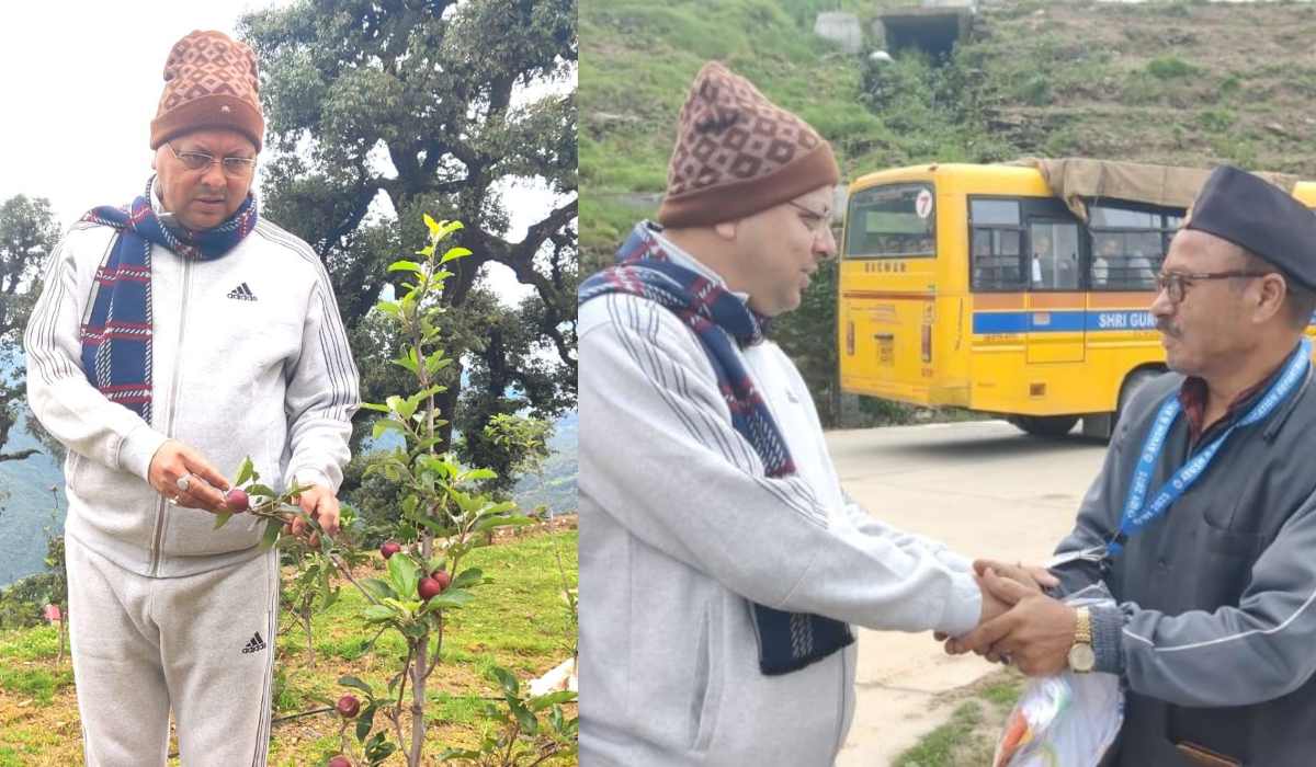 गैरसैंण में मॉर्निंग वॉक पर निकले सीएम धामी, परिसर में लगे पौधों का किया निरीक्षण
