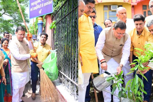 CM धामी ने हरिद्वार में लगाया झाड़ू
