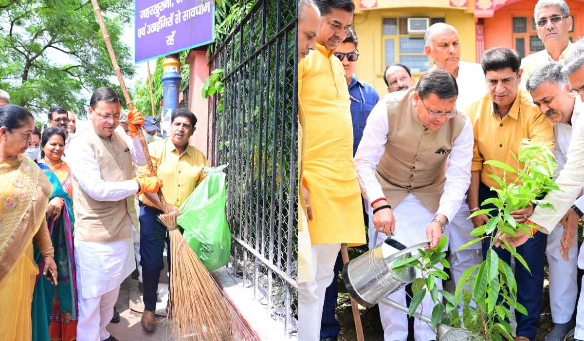 CM धामी ने हरिद्वार में लगाया झाड़ू