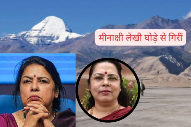 Meenakshi-Lekhi-Falls-from-Horse during kailash mansarovar yatra