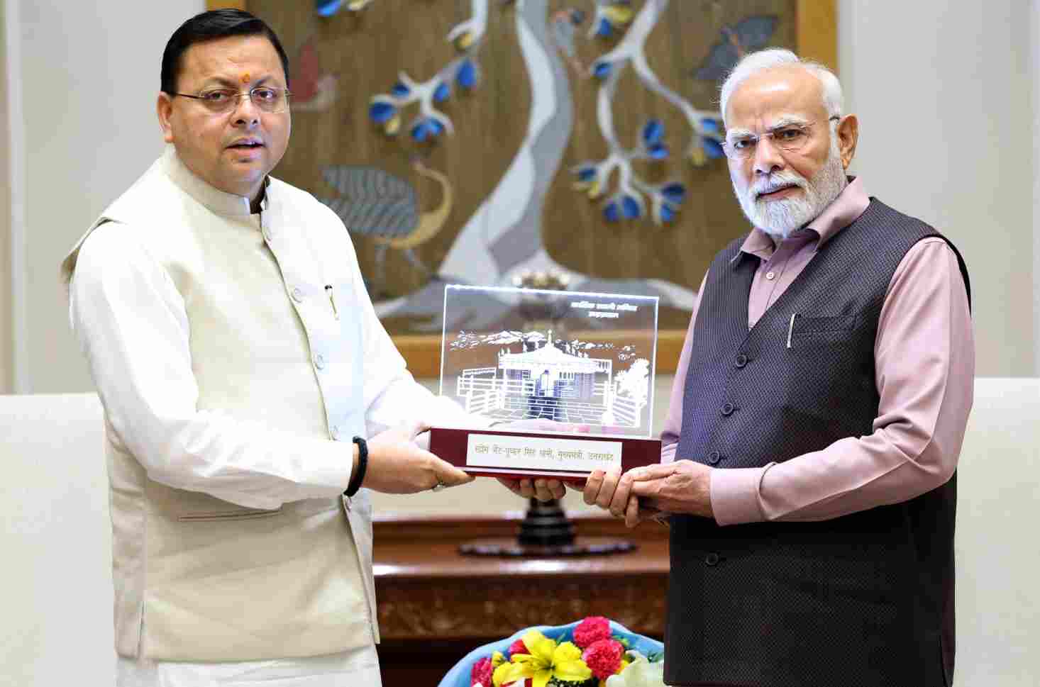 cm dhami meets pm modi