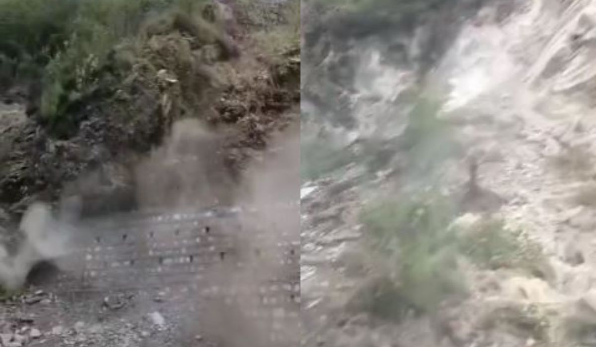 पौड़ी-कोटद्वार हइपर पर गुमखाल में फिर दरकी पहाड़ी